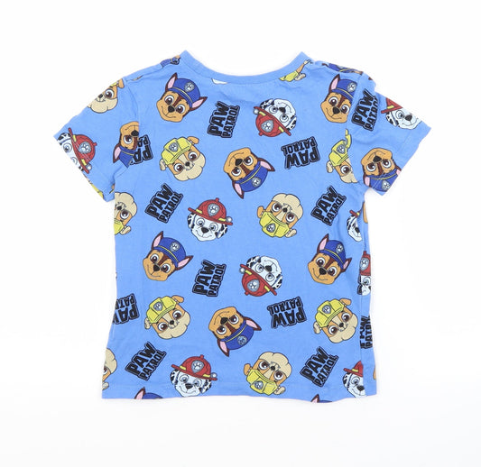 Preworn Boys Blue Animal Print Basic T-Shirt Crew Neck - PAW PATROL