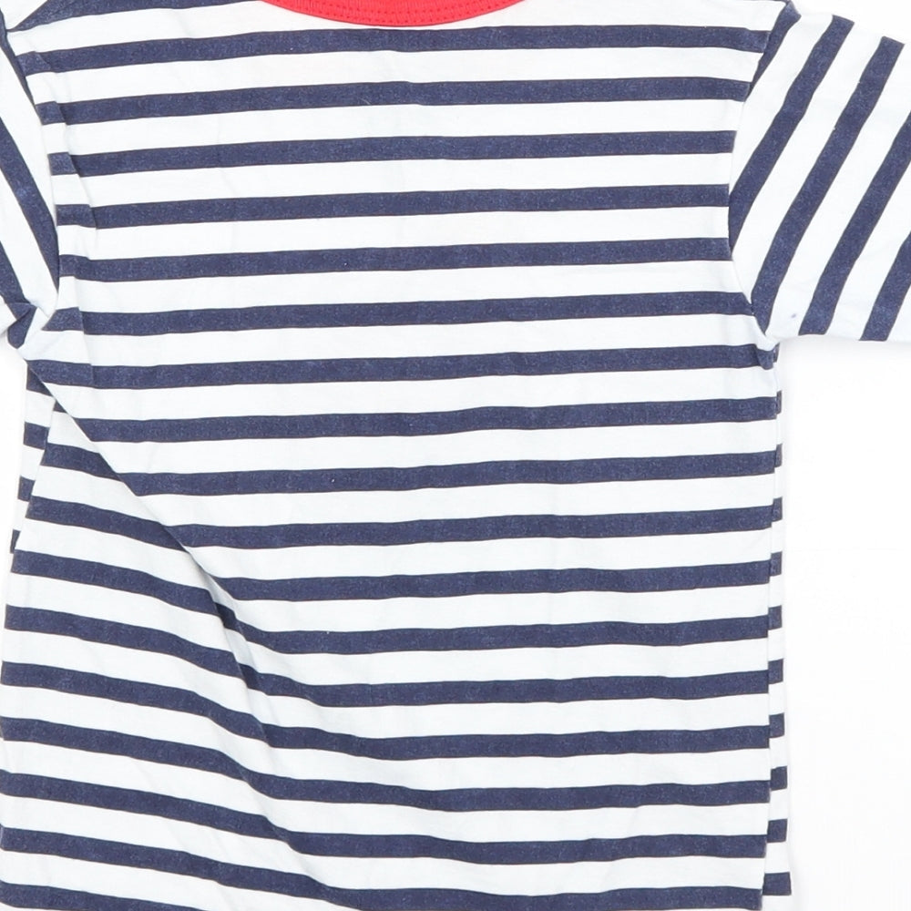 Preworn Boys Multicoloured Striped Basic T-Shirt Crew Neck