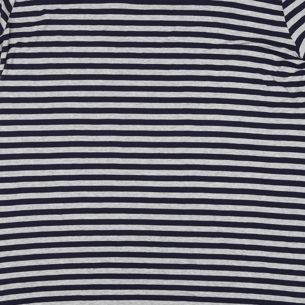 Roman Womens Multicoloured Striped Viscose T-Shirt Dress Size L Boat Neck