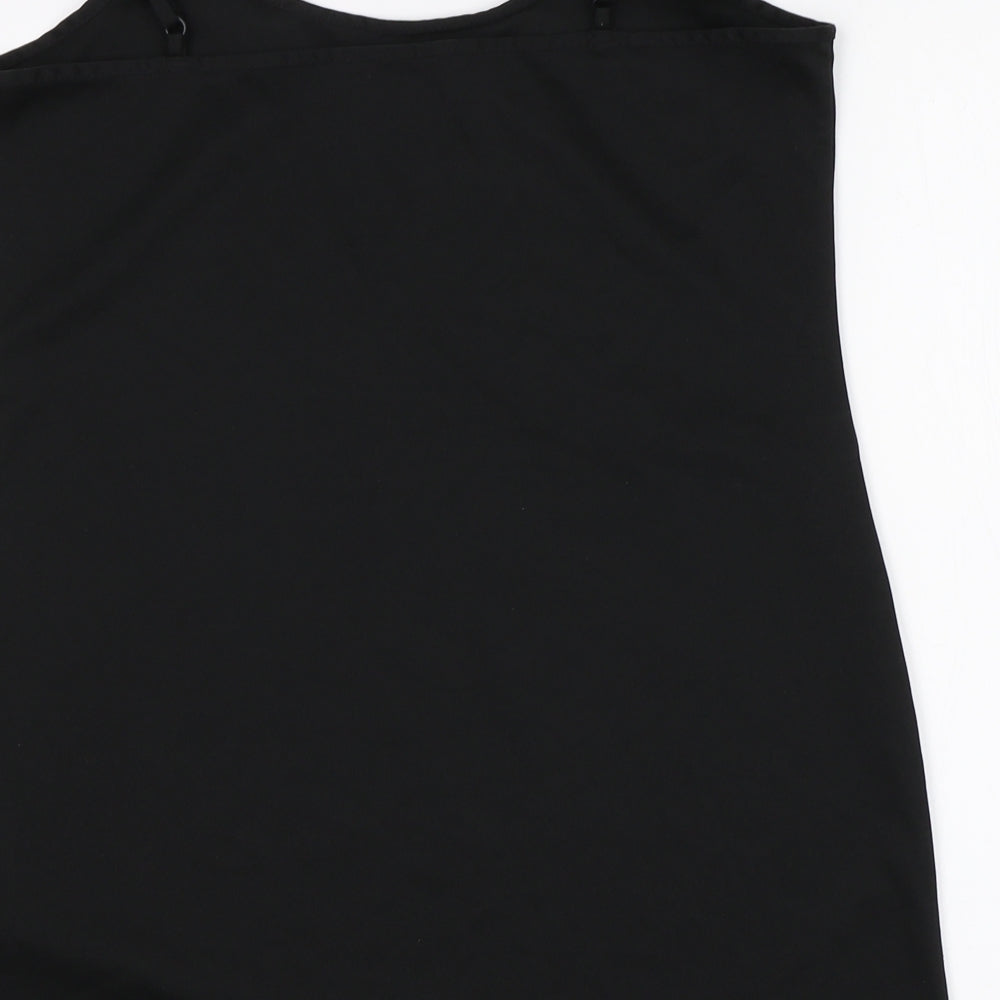 M&S Womens Black Polyester Basic Tank Size 12 Round Neck