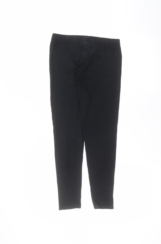 Topshop Womens Black Viscose Trousers Size 10 L23 in Regular