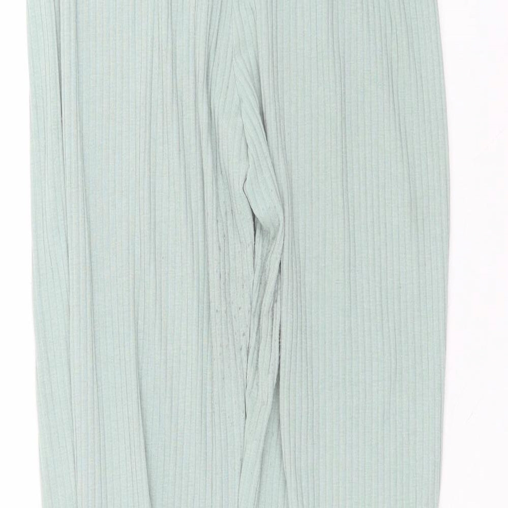 New Look Womens Green Polyester Trousers Size L L30 in Regular