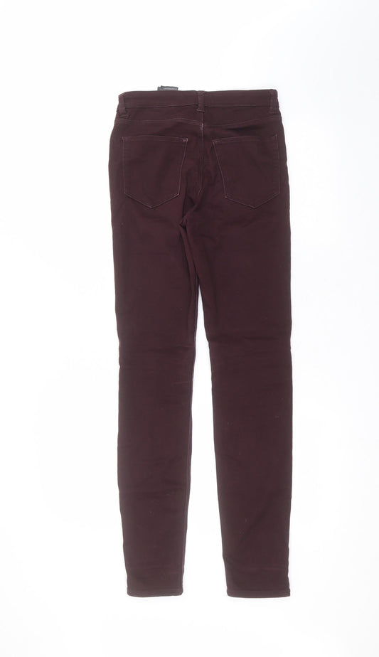 H&M Womens Red Cotton Skinny Jeans Size 6 L30 in Regular