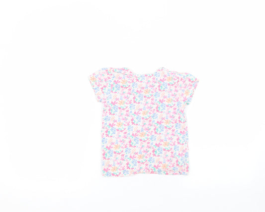 Primark Girls White Cotton Basic T-Shirt Size 4-5 Years Round Neck