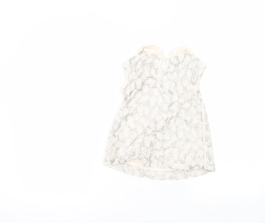 NEXT Girls White Cotton A-Line Size 5 Years Collared