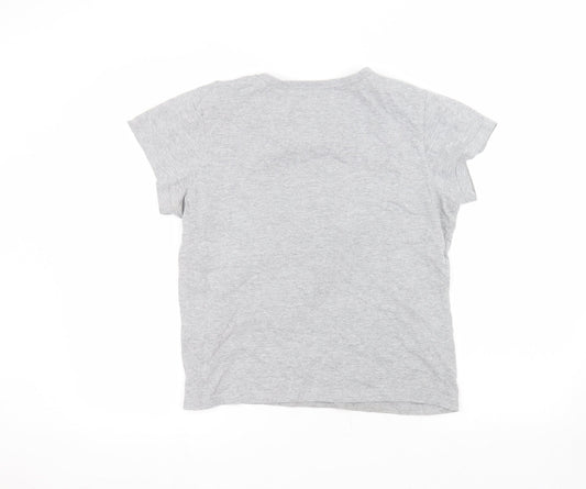 Love To Dream Womens Grey Cotton Basic T-Shirt Size 12 Round Neck