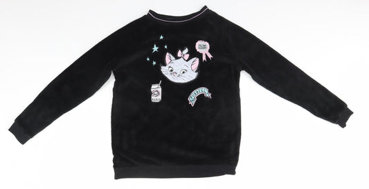 Disney Womens Black Round Neck  Polyester Pullover Jumper Size 10   - Marie, The Aristocats