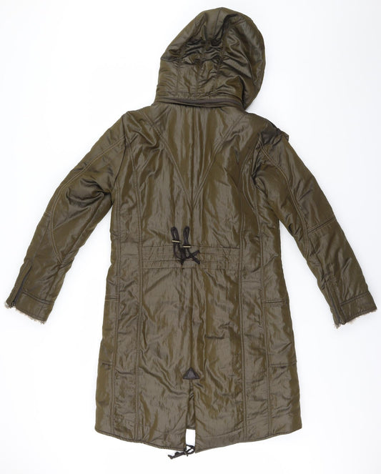 Easy Womens Green Overcoat Coat
