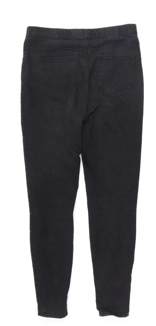 Papaya Womens Black Polyester Jegging Trousers Size 10 L28 in Regular