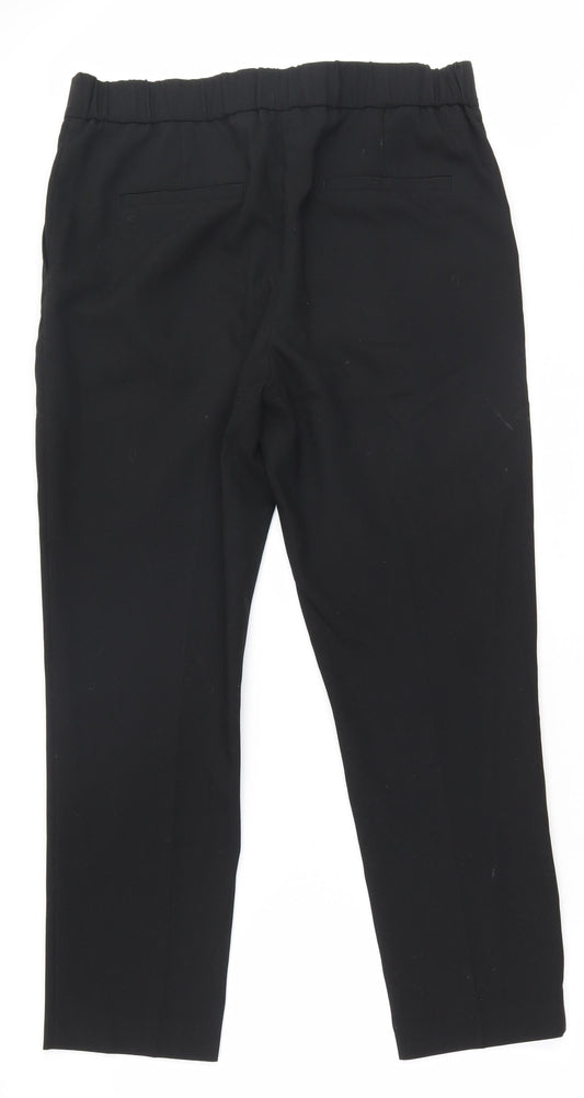 NEXT Womens Black Polyester Trousers Size 10 L23 in Regular Zip