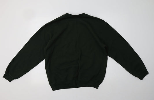 PRETTYLITTLETHING Womens Green Cotton Pullover Sweatshirt Size S