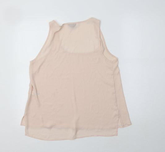 Topshop Womens Pink Polyester Basic Tank Size 10 Scoop Neck