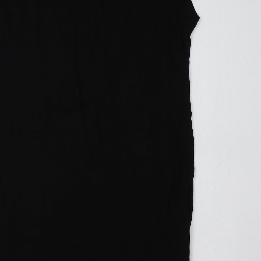 Primark Girls Black Viscose Tunic T-Shirt Size 11-12 Years Crew Neck - Heart