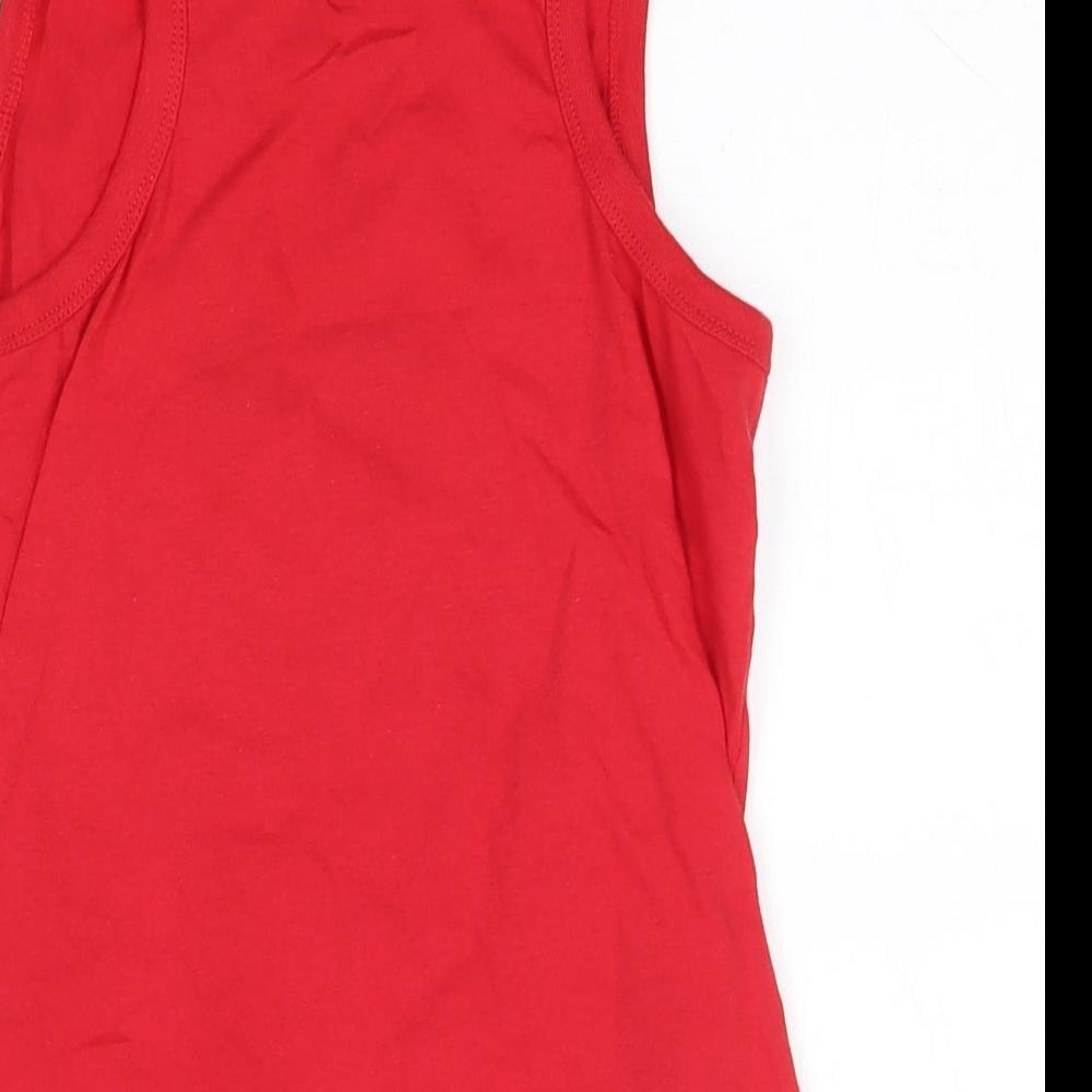 Disney Boys Red 100% Cotton Basic Tank Size 8 Years Round Neck