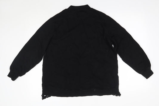 River Island Womens Black High Neck Polyester Pullover Jumper Size S