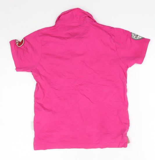 George Boys Pink 100% Cotton Basic Polo Size 8-9 Years Collared
