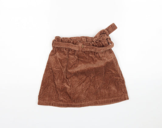NEXT Girls Brown Cotton A-Line Skirt Size 5 Years Regular