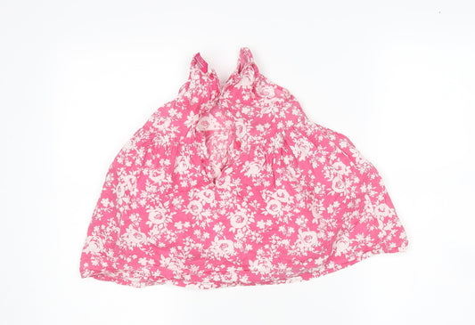 YD Girls Multicoloured Floral Cotton A-Line Size 3-4 Years Square Neck