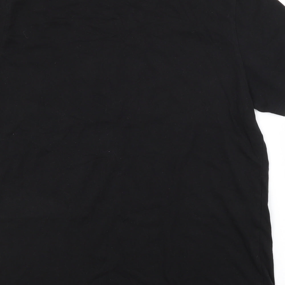 Boohoo Mens Black Cotton T-Shirt Size M Crew Neck