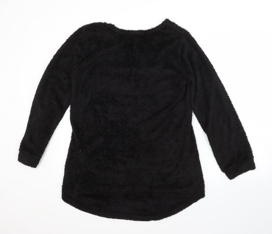 Preworn Womens Black Crew Neck Cotton Pullover Jumper Size 2XL
