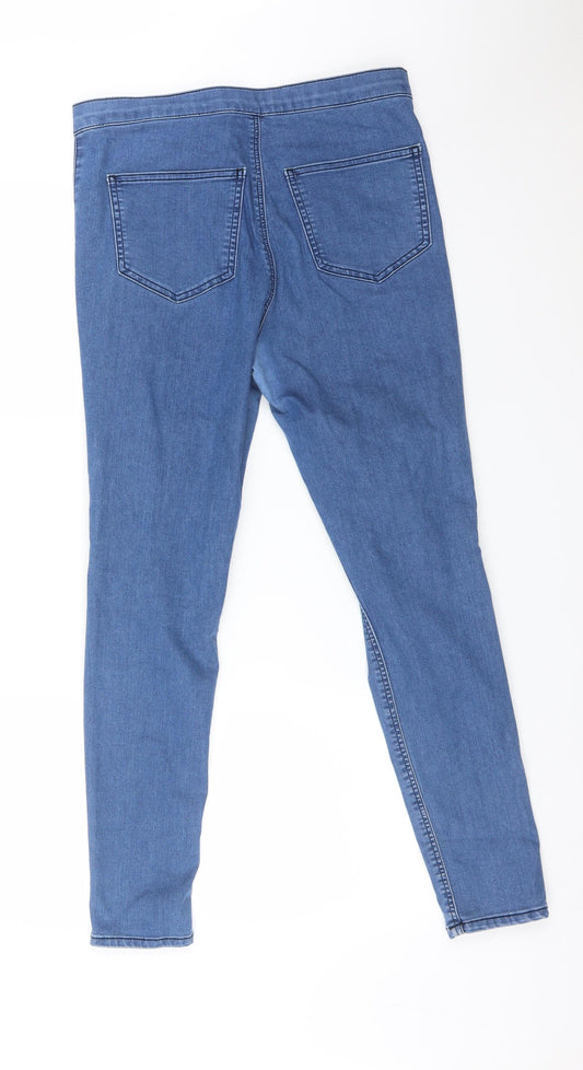 Topshop Womens Blue Cotton Jegging Jeans Size 32 L32 in Regular