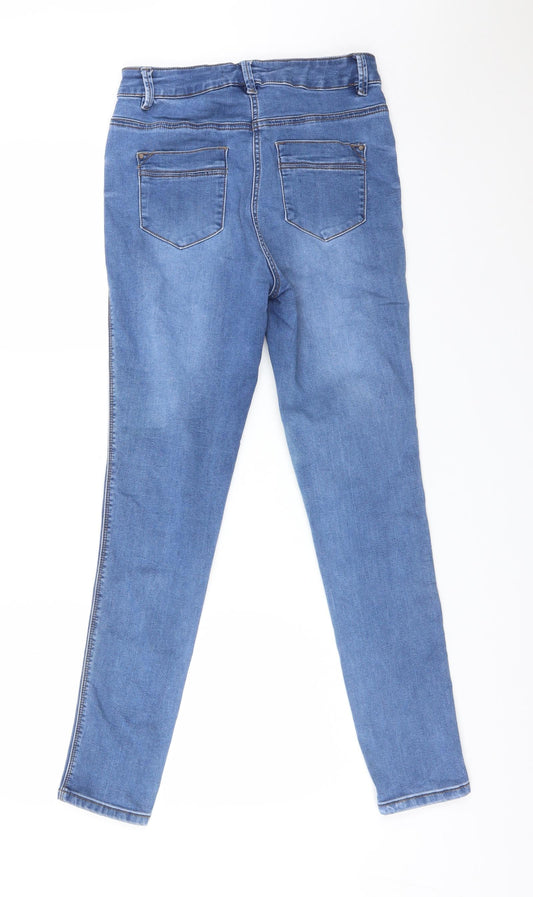 Very Womens Blue Cotton Skinny Jeans Size 10 L28 in Regular