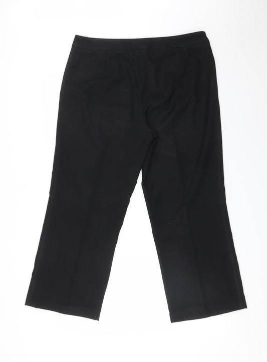 M&S Womens Black Polyester Dress Pants Trousers Size 14 L26 in Regular