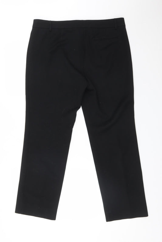 M&S Womens Black Polyester Dress Pants Trousers Size 14 L27 in Regular