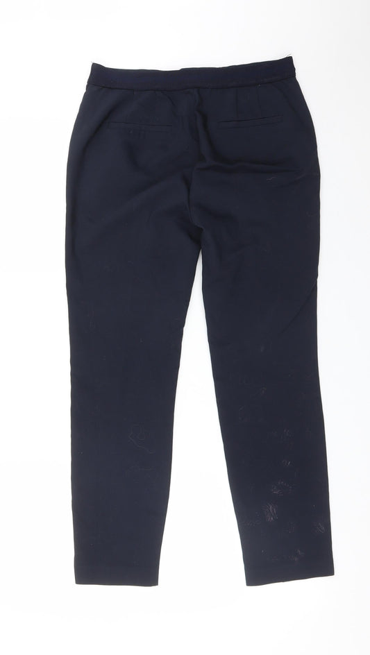 Zara Womens Blue Cotton Dress Pants Trousers Size M L26 in Regular
