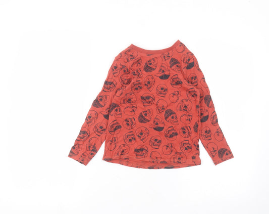 George Boys Orange Cotton Basic T-Shirt Size 5-6 Years Round Neck