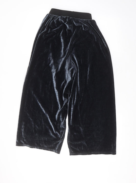 Yappa Womens Blue Polyester Trousers Size 8 L21 in Regular