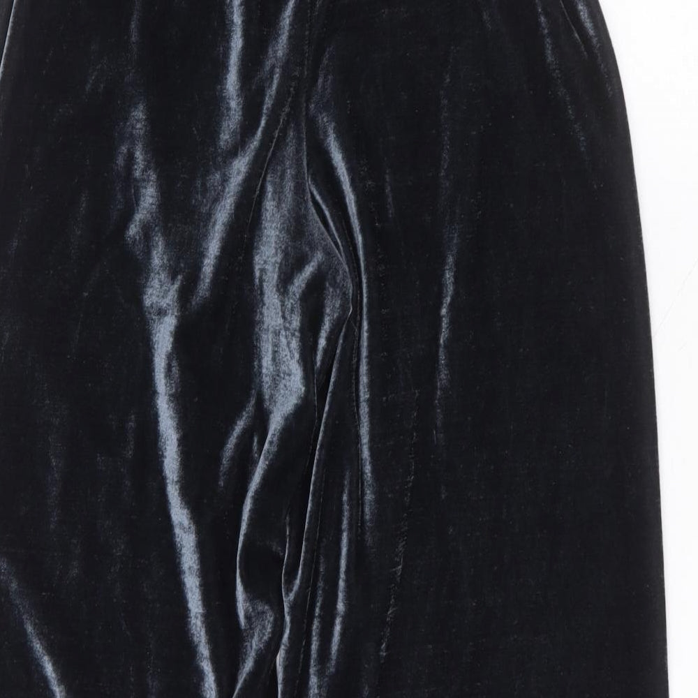 Yappa Womens Blue Polyester Trousers Size 8 L21 in Regular