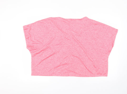 Matalan Womens Pink Polyester Basic T-Shirt Size XL Round Neck