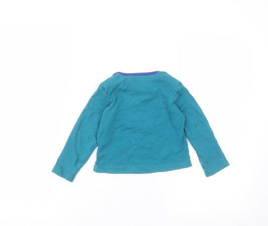 Nutmeg Boys Blue Cotton Basic T-Shirt Size 2-3 Years Round Neck