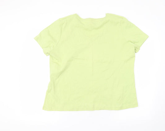 BM Mens Green Cotton T-Shirt Size L Round Neck
