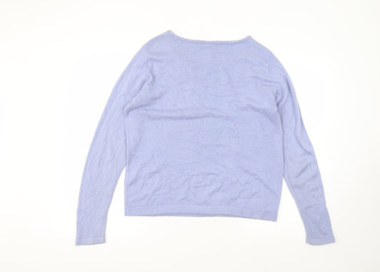 originals Womens Blue Round Neck Acrylic Pullover Jumper Size 14