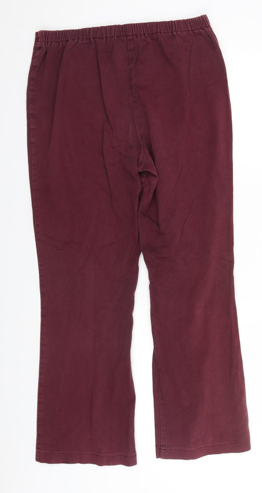 Berkertex Womens Red Cotton Trousers Size 14 L28 in Regular