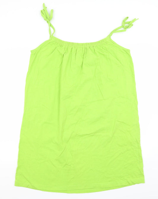 AJ Apparel Womens Green Cotton A-Line One Size Scoop Neck