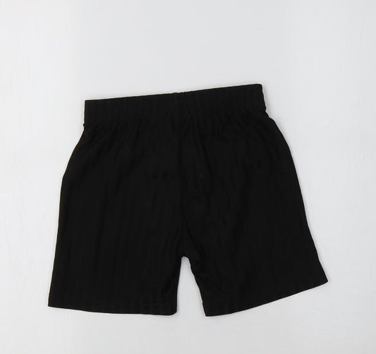 F&F Boys Black Striped Polyester Sweat Shorts Size 5-6 Years Regular