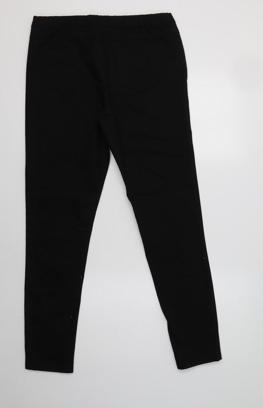 Essentials Womens Black Cotton Jegging Jeans Size 12 L32 in Regular