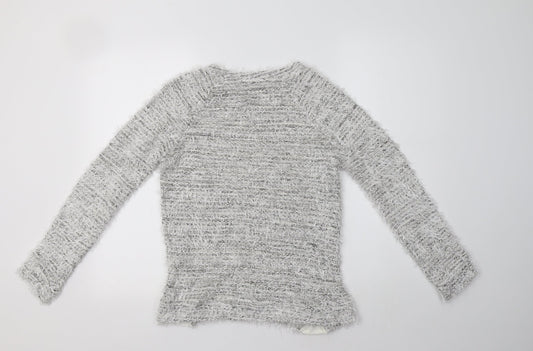 Matalan Girls Grey Crew Neck Polyester Pullover Jumper Size 12-13 Years