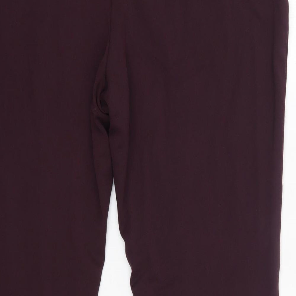 M&S Womens Purple Viscose Dress Pants Trousers Size 14 L25 in Regular