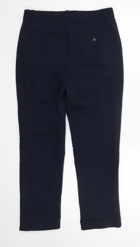Zara Womens Blue Cotton Dress Pants Trousers Size S L25 in Regular