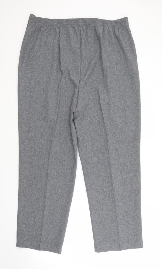 Bonmarché Womens Grey Polyester Trousers Size 20 L29 in Regular