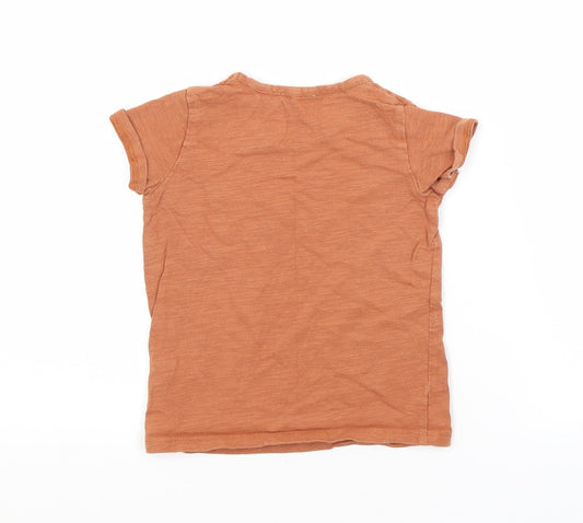 JAMIE KAY Boys Brown Cotton Basic T-Shirt Size 2 Years Crew Neck