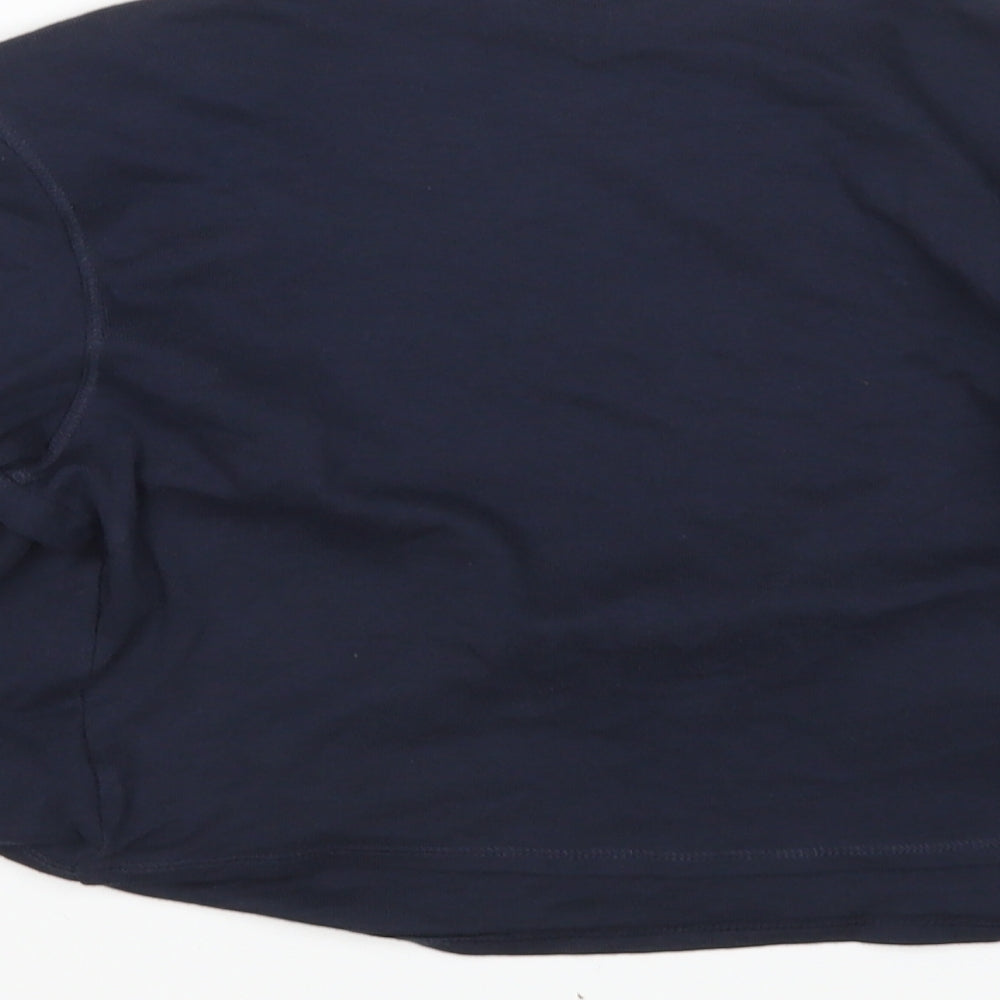 M&S Womens Blue V-Neck Cotton Cardigan Jumper Size 10