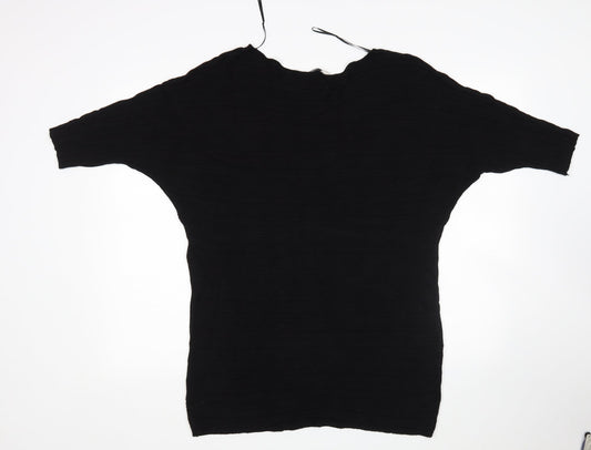 George Mens Black Round Neck Viscose Pullover Jumper