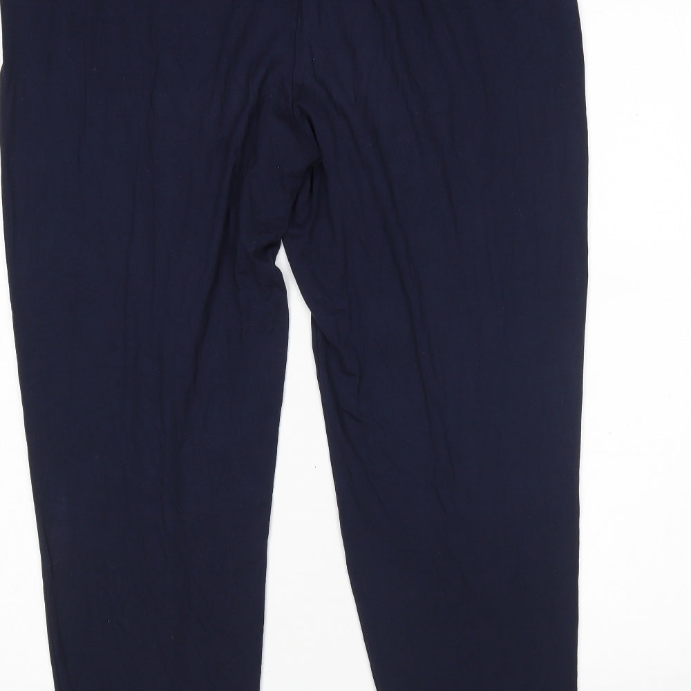 M&S Womens Blue Viscose Sweatpants Trousers Size 16 L25 in Regular