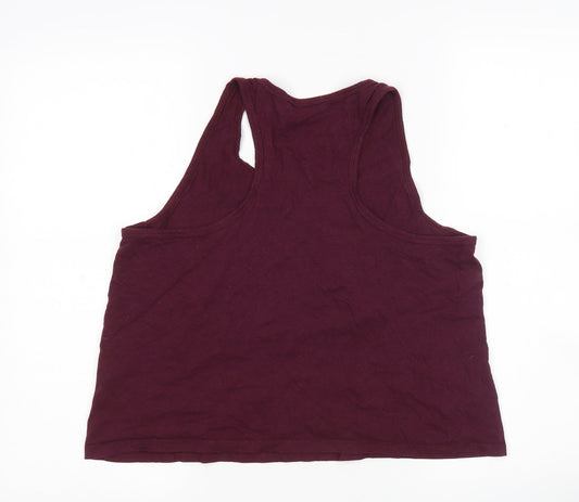 New Look Womens Purple Cotton Basic Tank Size M Round Neck