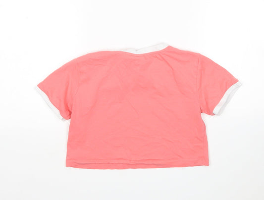 Hype Girls Pink Cropped T-Shirt Size 9-10 Years Round Neck